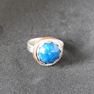 Bohemian Denim lapis sterling and bronze ring